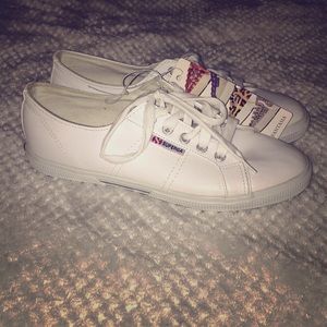 Superga white tennis shoes size 9